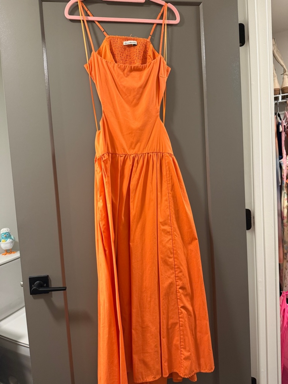 Abercrombie & Fitch Orange Maxi Dress with Back Open